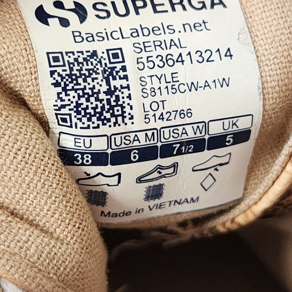 Superga Hi-Top Platform Sneakers Women's 38/7.5 Brown Reptile Leather NWOB - Picture 8 of 8